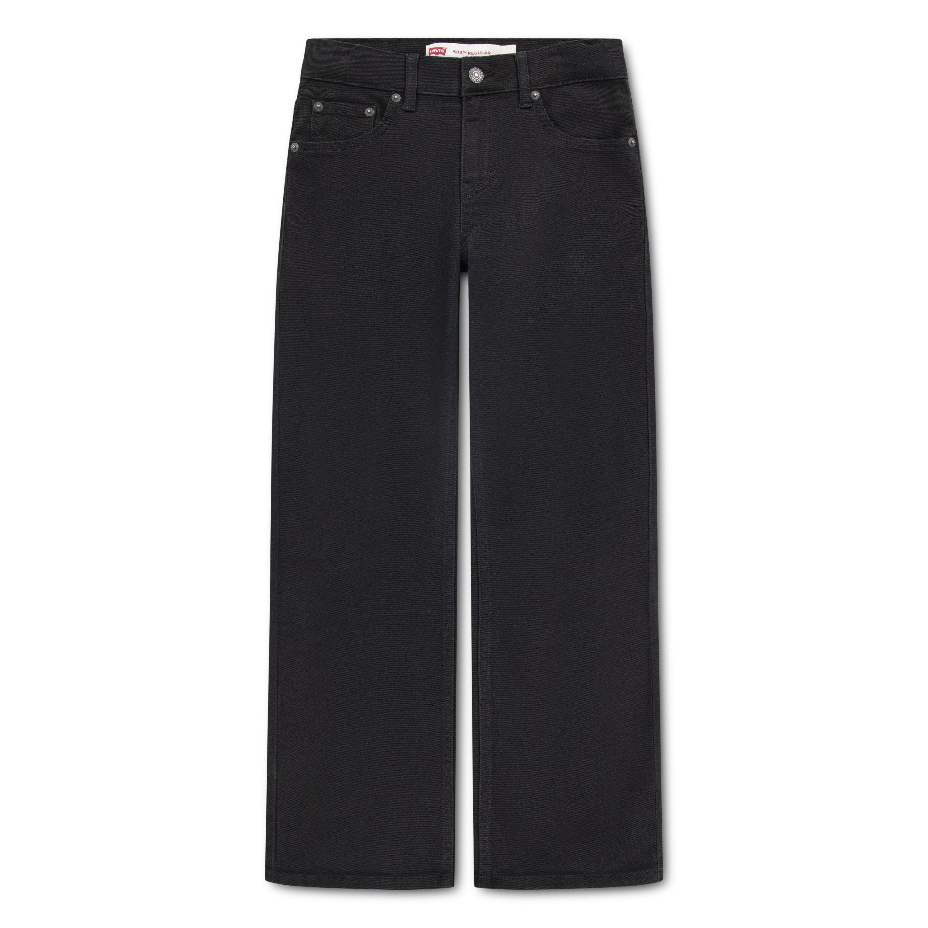 Levi's Big Boys' 505 Regular Fit Dark Wash Denim Black Jeans - BLACK